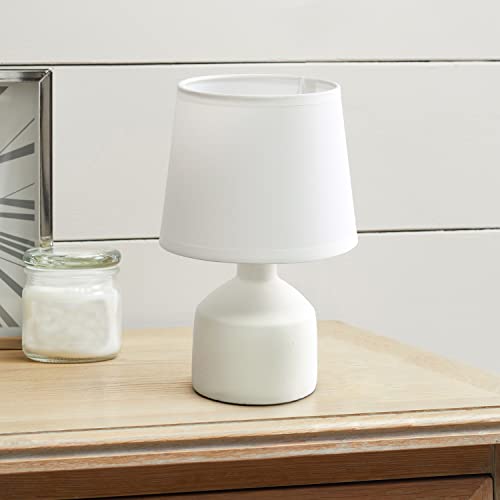 Simple Designs Mini Bocksbeutal Ceramic Table Lamp, Off White
