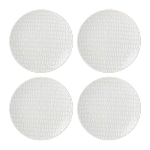 Lenox Textured Neutrals Dobby 4Pc Accent Plates, 4.25 LB, Blue
