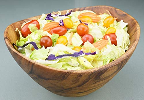 Acaciaware Deep Salad Bowl, 12" x 6", with Servers