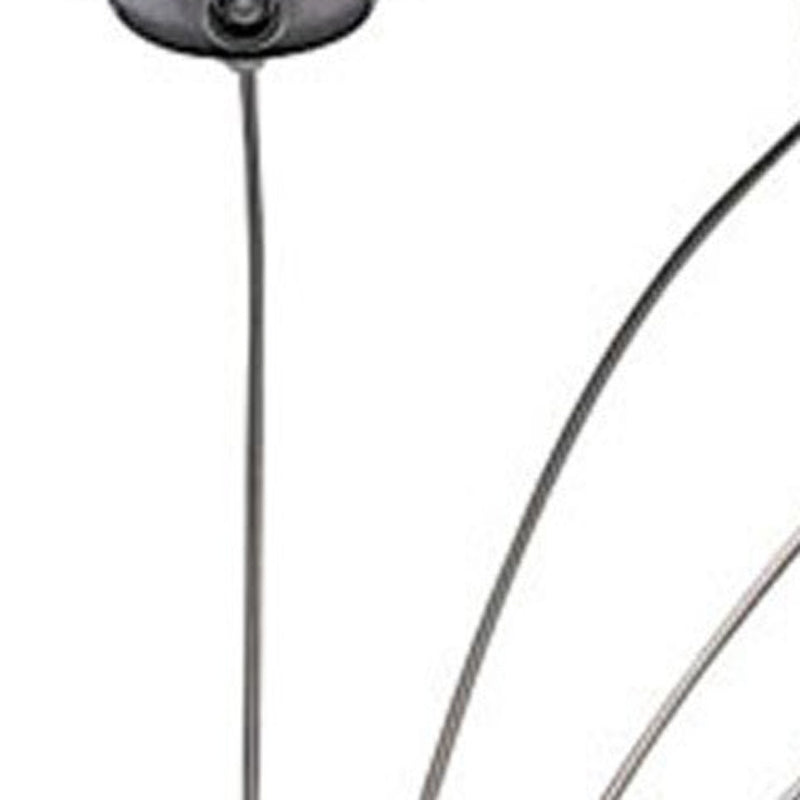 Home Outfitters 84" Nickel Five Lights Arc Floor Lamp With Nickel Dome Shade