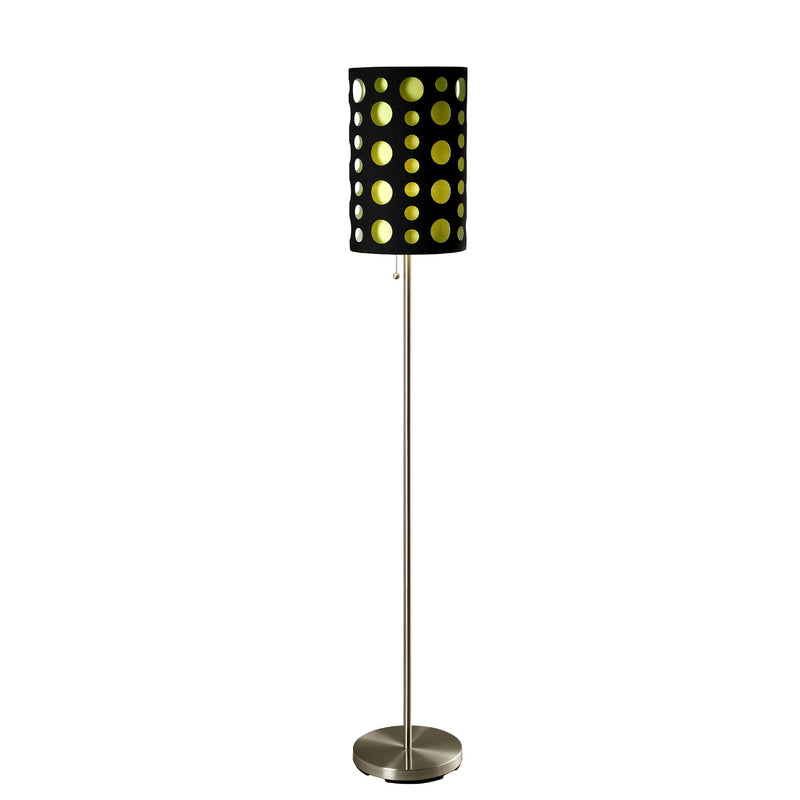 Home Outfitters 66" Steel Novelty Floor Lamp With Black And Green Drum Shade