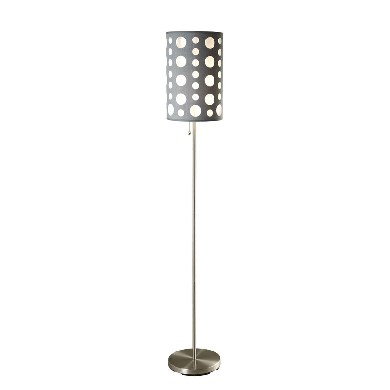 Home Outfitters 66" Steel Novelty Floor Lamp With Gray And White Drum Shade