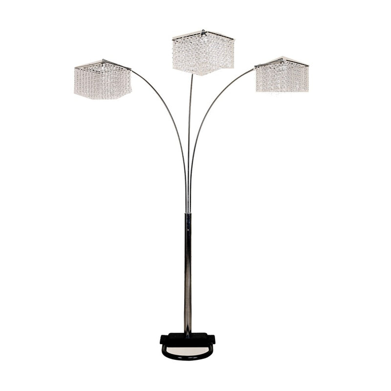 Home Outfitters Floor Lamp with Three Hanging Crystal Shades