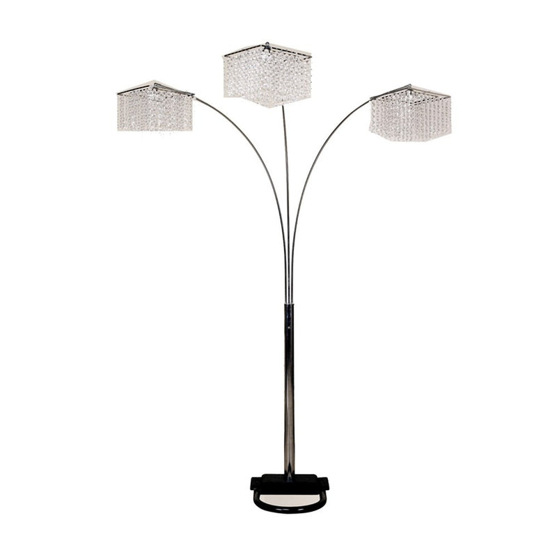 Home Outfitters Floor Lamp with Three Hanging Crystal Shades