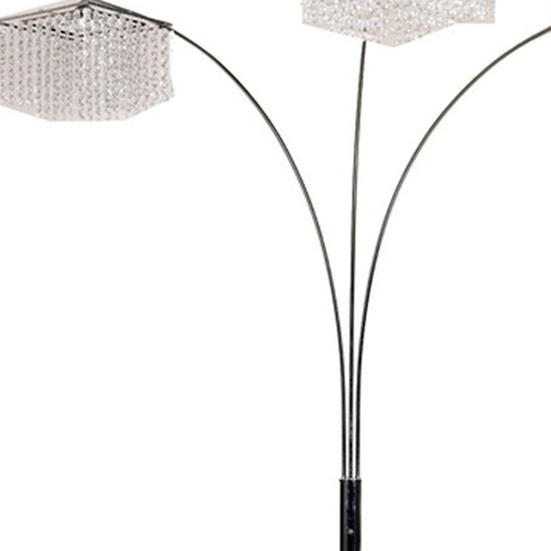 Home Outfitters Floor Lamp with Three Hanging Crystal Shades