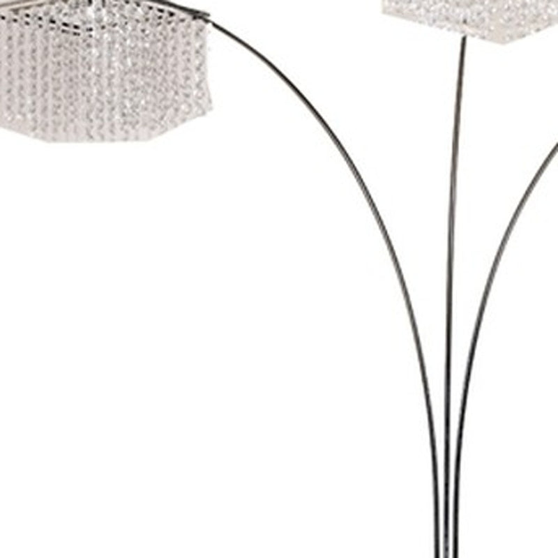 Home Outfitters Floor Lamp with Three Hanging Crystal Shades