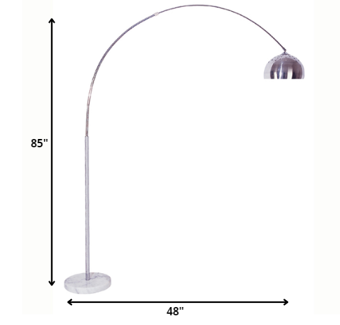 Home Outfitters Silver Metal Arched Floor Lamp