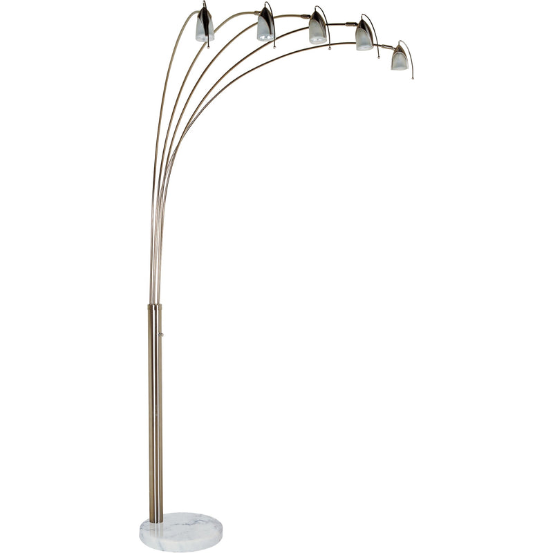 Home Outfitters Dull Gold Metal Floor Lamp with Five Adjustable Swing Arms