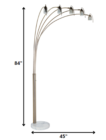 Home Outfitters Dull Gold Metal Floor Lamp with Five Adjustable Swing Arms