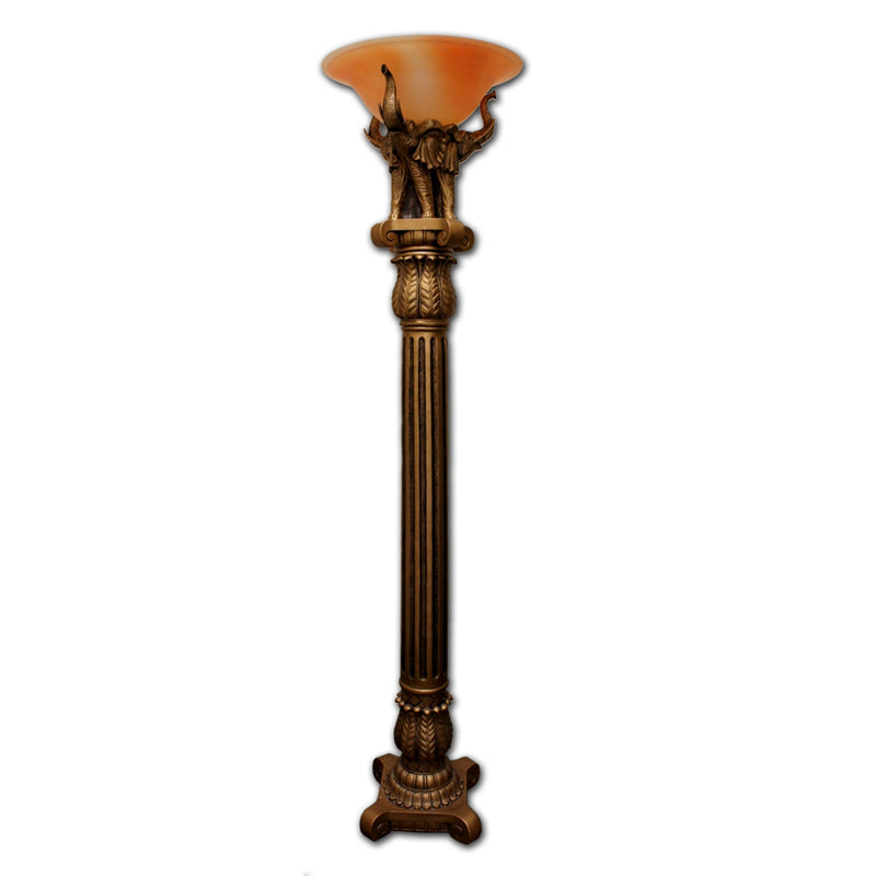 Home Outfitters Pillar Table Lamp with Elephant Details