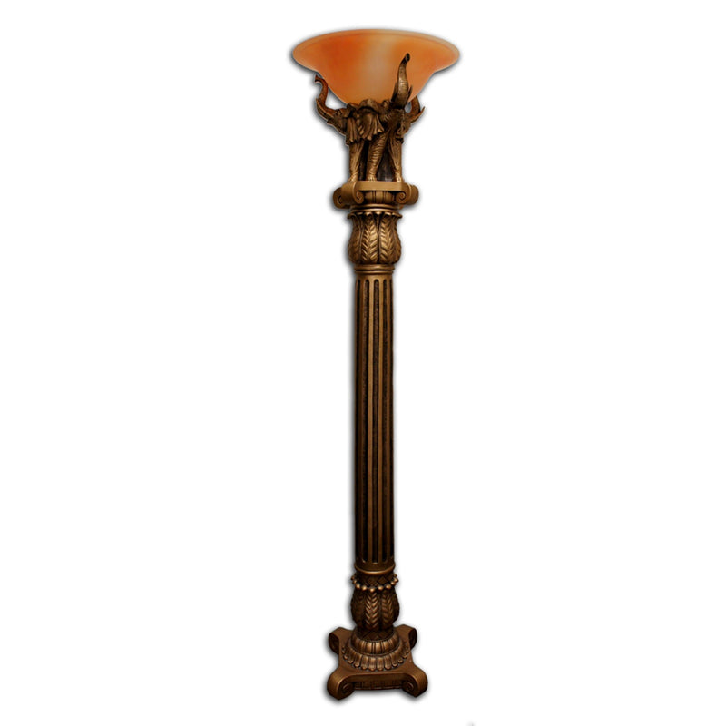 Home Outfitters Pillar Table Lamp with Elephant Details