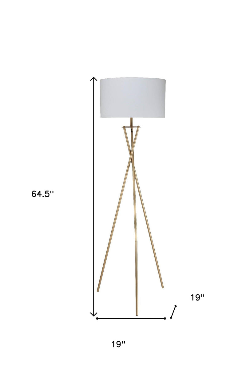 Home Outfitters Minimalist Gold Metal Floor Lamp