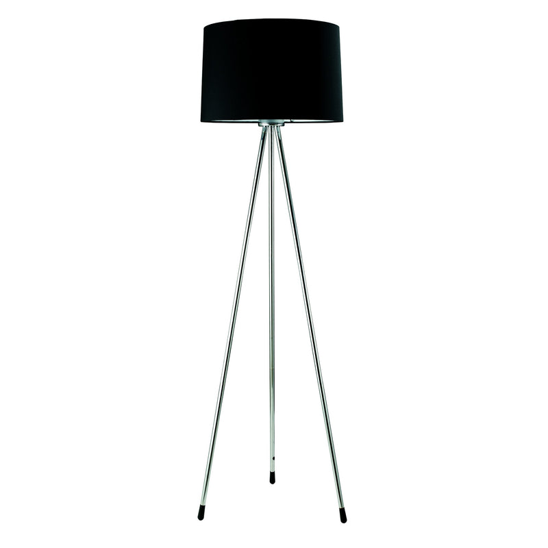 Home Outfitters 59" Black Tripod Floor Lamp With Black Drum Shade