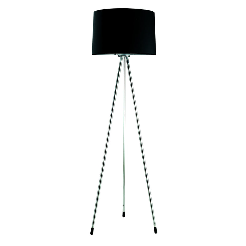 Home Outfitters 59" Black Tripod Floor Lamp With Black Drum Shade