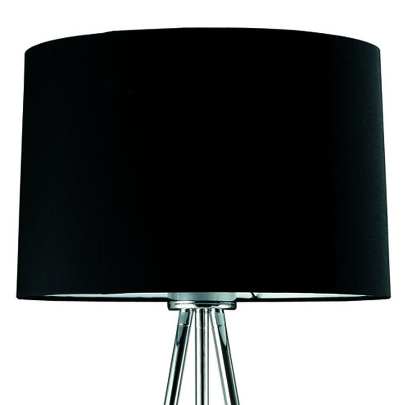 Home Outfitters 59" Black Tripod Floor Lamp With Black Drum Shade