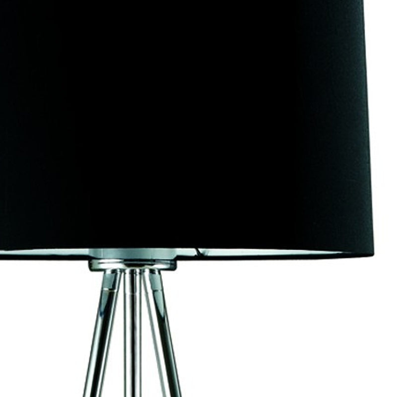 Home Outfitters 59" Black Tripod Floor Lamp With Black Drum Shade