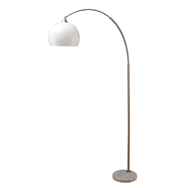 Home Outfitters 76" White Arc Floor Lamp With White Dome Shade