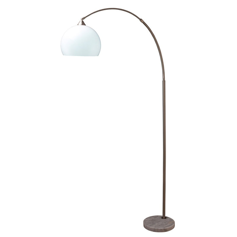 Home Outfitters 76" White Arc Floor Lamp With White Dome Shade