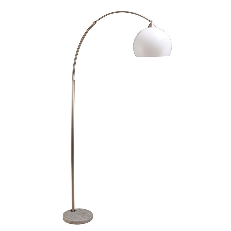 Home Outfitters 76" White Arc Floor Lamp With White Dome Shade