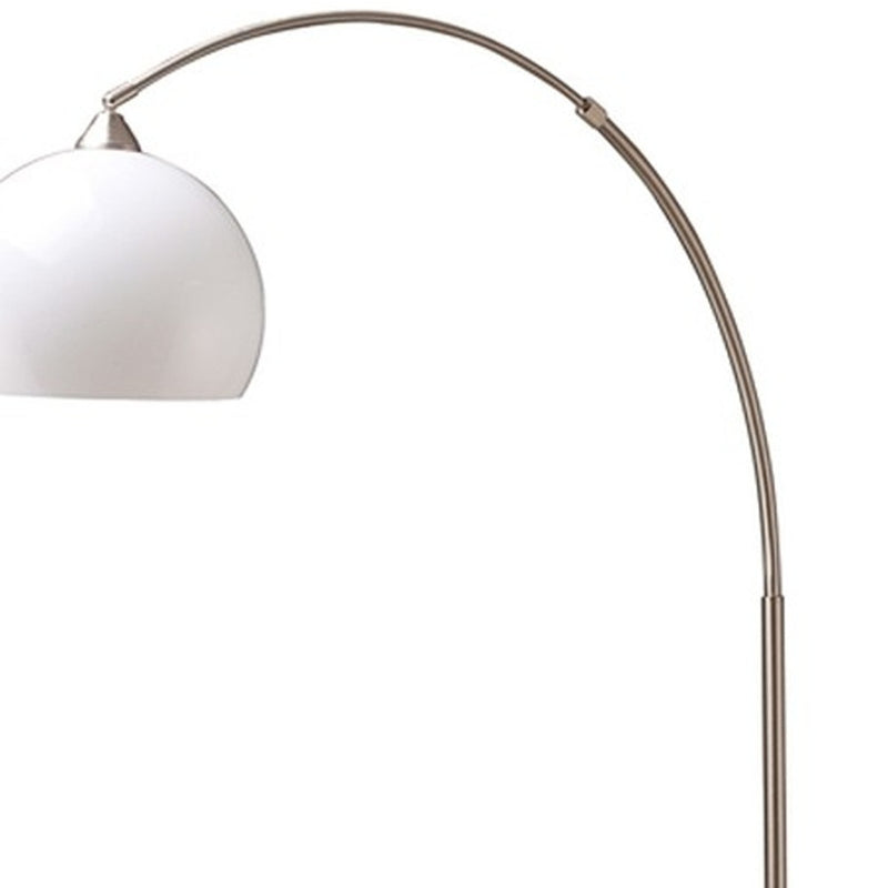 Home Outfitters 76" White Arc Floor Lamp With White Dome Shade