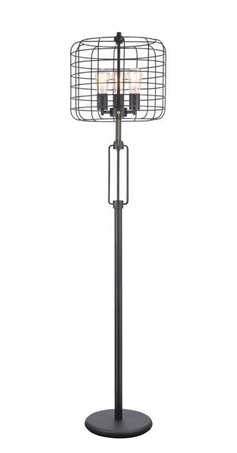 Home Outfitters 63" Black Three Lights Novelty Floor Lamp With Black Novelty Shade