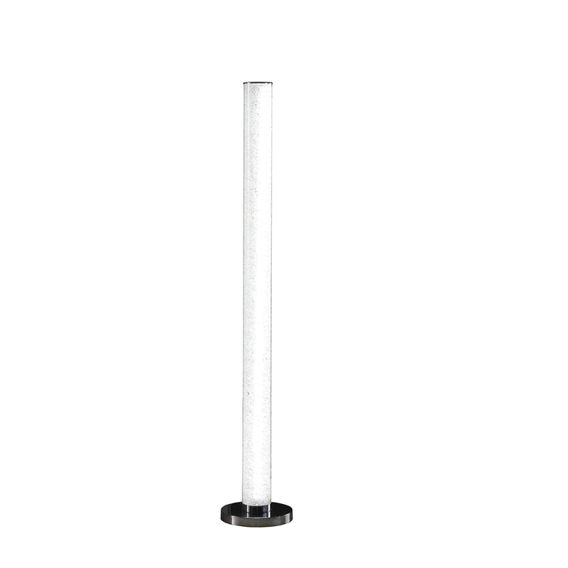 Home Outfitters 49" White Column Floor Lamp With Clear Drum Shade