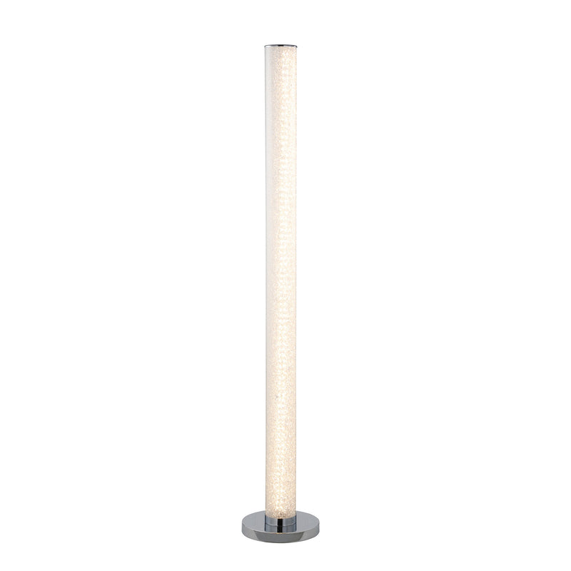 Home Outfitters 49" White Column Floor Lamp With Clear Drum Shade