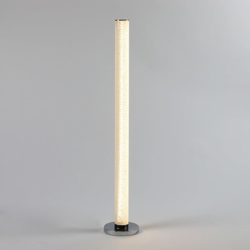 Home Outfitters 49" White Column Floor Lamp With Clear Drum Shade