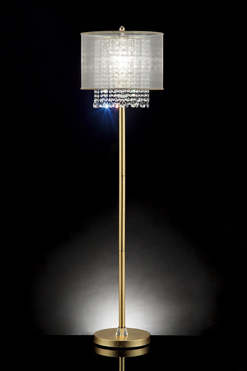 Home Outfitters 65" Gold Novelty Floor Lamp With White Drum Shade