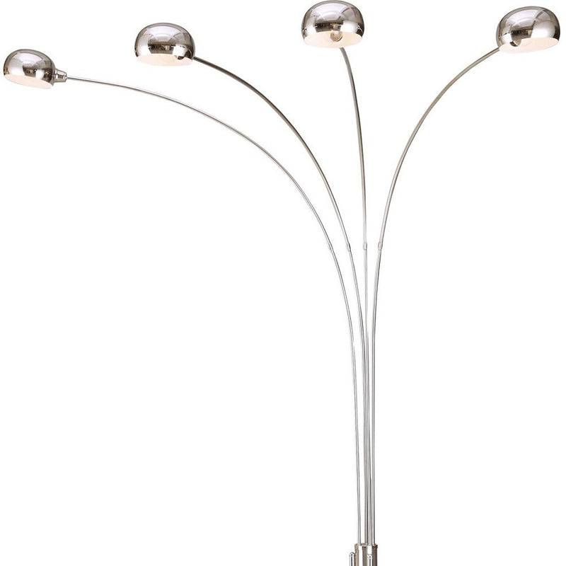 Home Outfitters 88" Steel Four Light Arched Floor Lamp With Silver Dome Shade