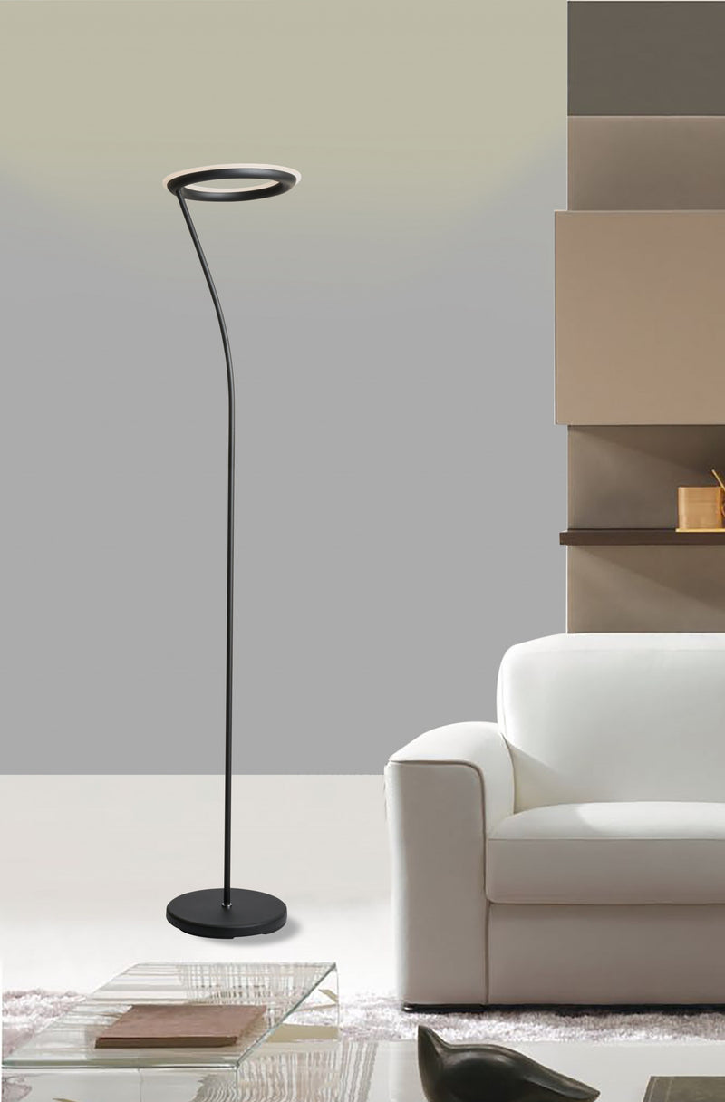 Home Outfitters 73" Black LED Torchiere Floor Lamp