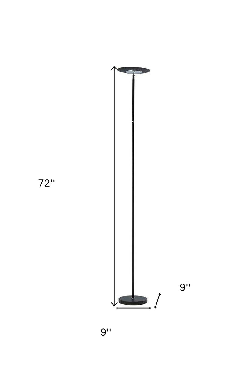 Home Outfitters 72" Black LED Torchiere Floor Lamp