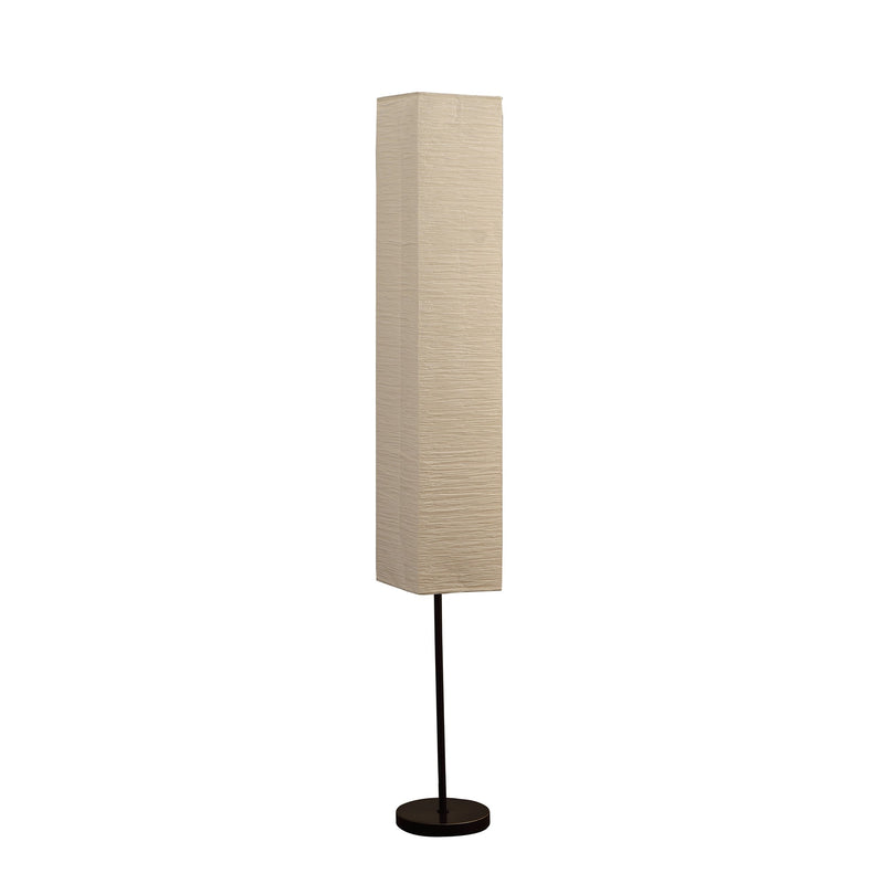 Home Outfitters 63" Black Column Floor Lamp With Off White Rectangular Paper Shade