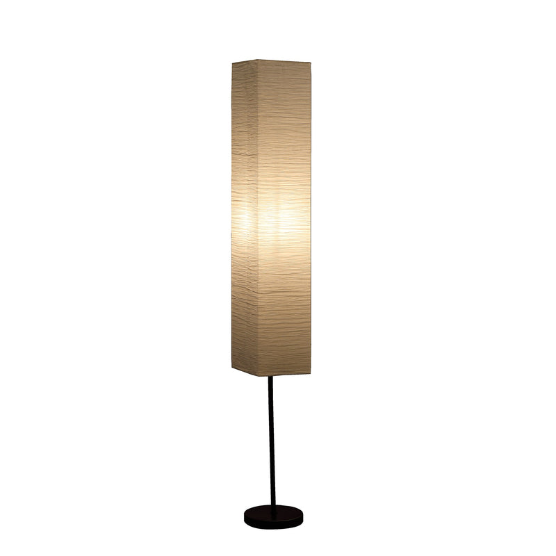 Home Outfitters 63" Black Column Floor Lamp With Off White Rectangular Paper Shade