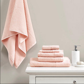 Madison Park Pink 100% Cotton 6-Piece Bath Towel Set