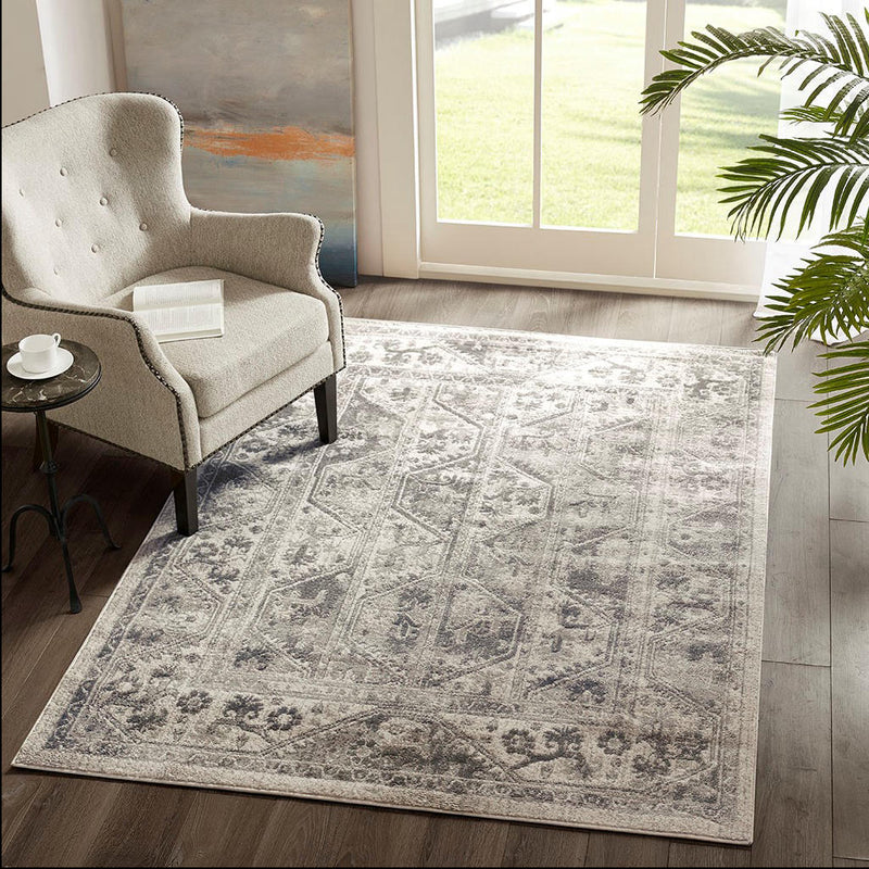 Home Outfitters Beige/Cream Vienna Tiled Border Beige/Cream Area Rug 6x9&