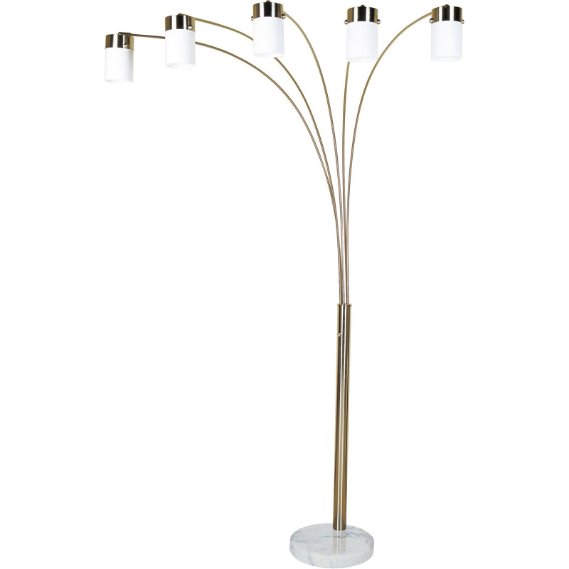 Home Outfitters Five Light Gold Metal Floor Lamp