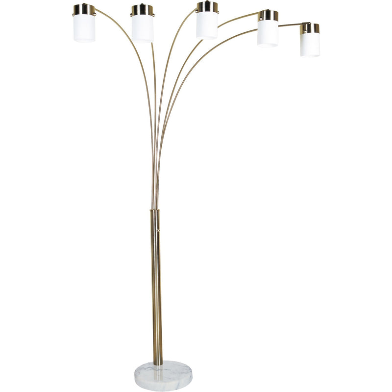 Home Outfitters Five Light Gold Metal Floor Lamp