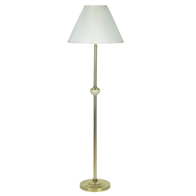 Home Outfitters 60" Brass Ceramic Traditional Shaped Floor Lamp With Ivory Empire Shade