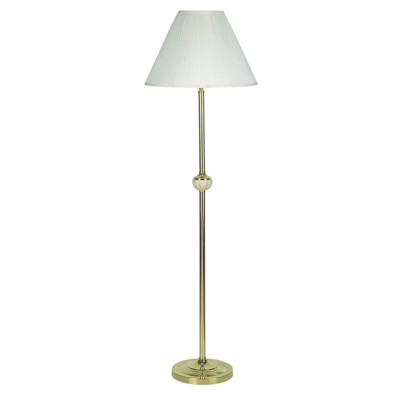 Home Outfitters 60" Brass Ceramic Traditional Shaped Floor Lamp With Ivory Empire Shade