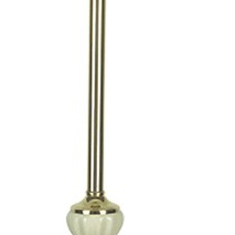 Home Outfitters 60" Brass Ceramic Traditional Shaped Floor Lamp With Ivory Empire Shade