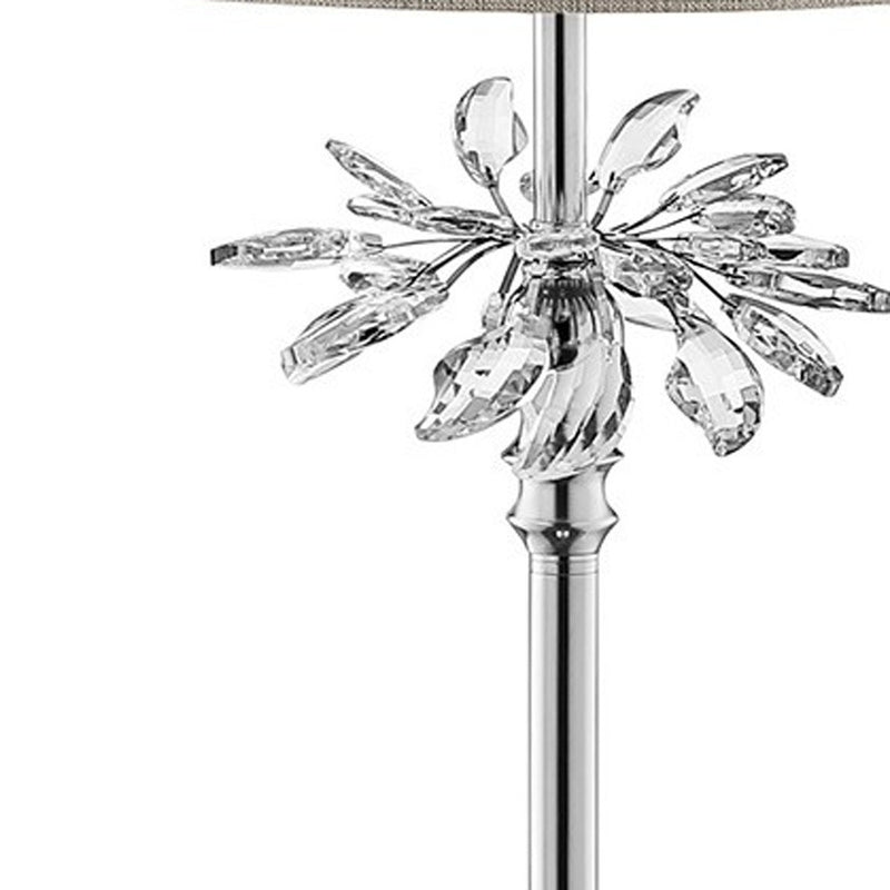 Home Outfitters 62" Chrome Traditional Shaped Floor Lamp With Silver Drum Shade