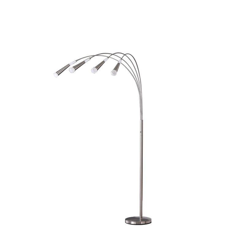 Home Outfitters 72" Nickel Four Lights LED Arc Floor Lamp