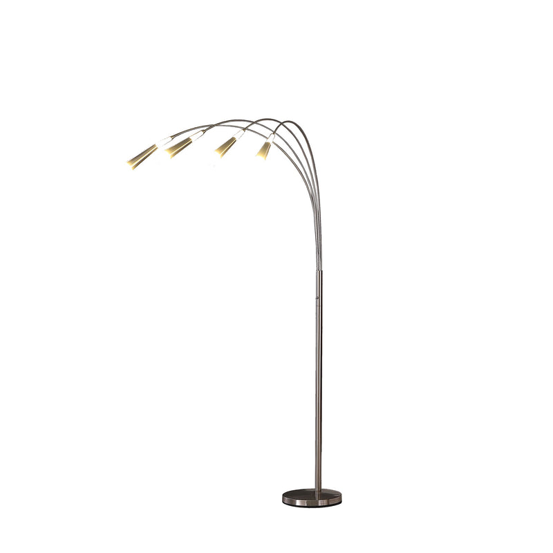 Home Outfitters 72" Nickel Four Lights LED Arc Floor Lamp