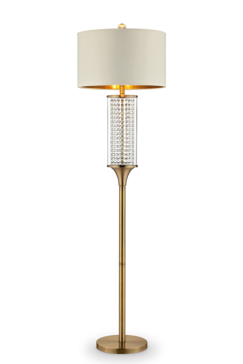 Home Outfitters 62" Gold Column Floor Lamp With Off-White Drum Shade