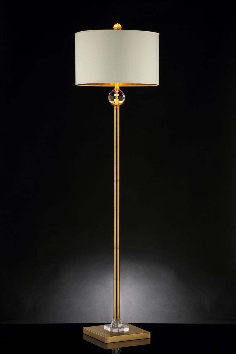 Home Outfitters 63" Gold Column Floor Lamp With Off-White Drum Shade