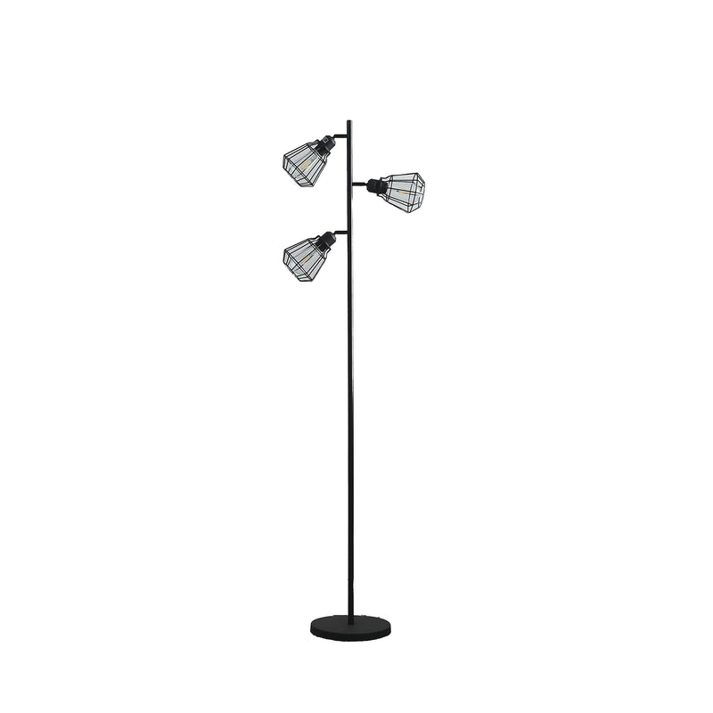 Home Outfitters 66" Black Three Light Tree Floor Lamp Set