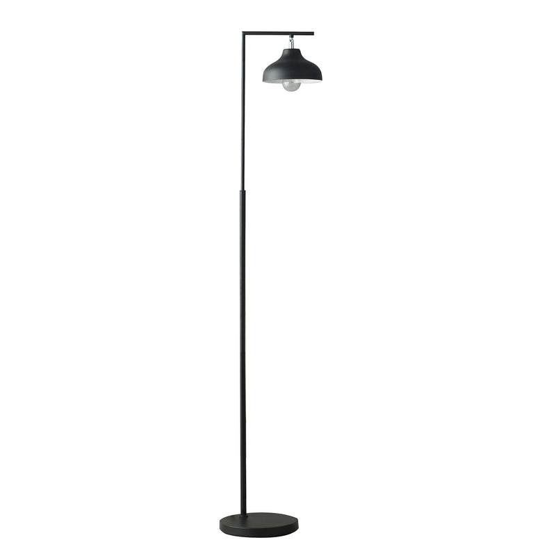 Home Outfitters 63" Black Modern Farmhouse Floor Lamp with Black Shade