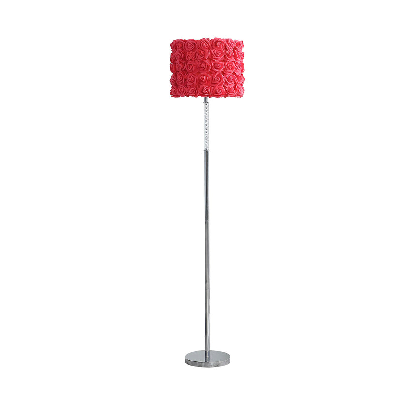 Home Outfitters 63" Steel Traditional Shaped Floor Lamp With Red Drum Shade