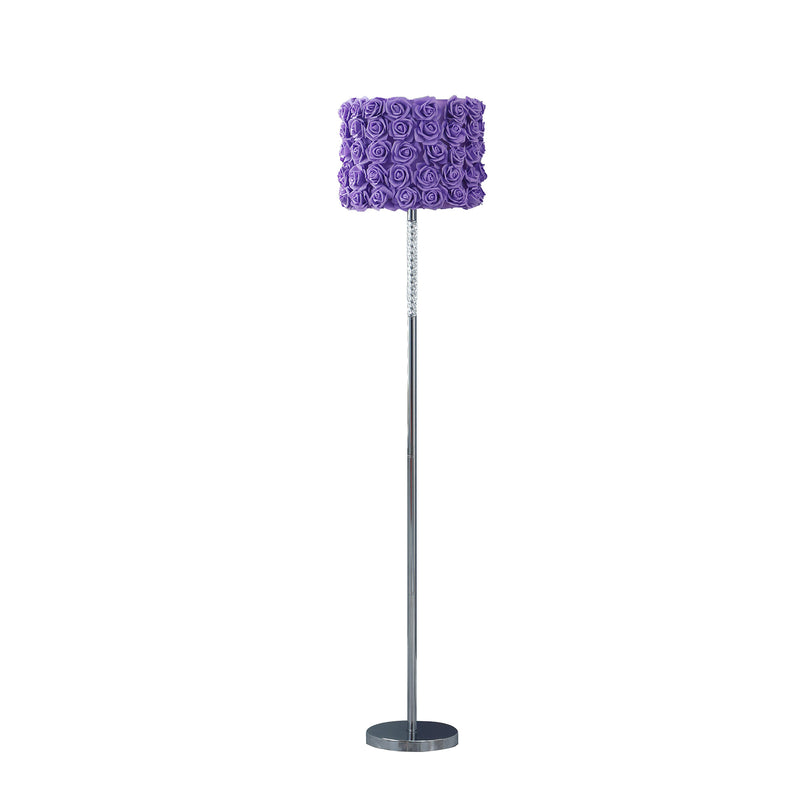 Home Outfitters 63" Steel Traditional Shaped Floor Lamp With Lavender Drum Shade